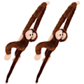 Miniatyrbilde 2 av 2: 2 stk. Plysj Apekatt Leke Henge Apekatt Stoffdyr Langarmet Apekatt Leke [HK] Brown 70X16cm