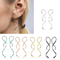 Miniatyrbillede 2 af 5: Spiral Tassel Øreringe Lange Øreringe Spiral Øre Line Spiral Øreringe[HK] Gold