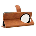 Miniatyrbillede 3 af 5: Til ZTE Blade A75 5G Læder Etui Hud-Følelse Anti-Drop Wallet Flip Telefon Cover - Grøn[HK] Brown Multicolor