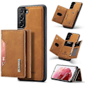 Miniatyrbild 1 av 5: För Samsung Galaxy S22 5G DG.MING M2-serien 3-faldig Multi Card Bag + Magnetiskt Bakstycke Mobilskal [HK] Brown