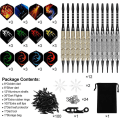Miniatyrbillede 2 af 5: Plastikspids Dart, 18g Soft Tip Dart Sæt Til Elektronisk Dartbræt, 12 Darts Med 36 Fjer Og 100 Spidser, 20 Gummi O-ringe[HK]