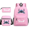 Miniatyrbilde 1 av 4: Lilo Stitch Ryggsekk Tredelt Sett Skolesekk[HK] Pink 2