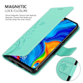 Pikkukuva 5 / 5: P30 LITE Suojakotelo - Kukkakuviolla ja korttipaikalla [HK] P30 LITE FLORAL TURQUOISE