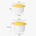 Miniatyrbilde 3 av 5: Bærbar mikrobølgeovn riskoker multifunksjonell damper 2800ml isolasjon lunsjboks dampende Ut[HK] WhiteYellow