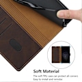 Miniatyrbillede 4 af 5: Etui til iPhone X PU Læder Flip Folio Etui med Kortholdere Magnetisk Lukning Foldbart Støtteben Kompatibelt med iPhone X Cover[HK] Brown