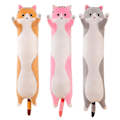 Miniatyrbilde 1 av 2: Lang og søt kosebamse i form av katt, myk pute for barn, julegave [HK] Grey 90CM