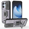 Pikkukuva 1 / 5: Oppo Reno13 5G (Global) -puhelimen suojakotelo PC TPU -jalustalla ja linssinsuojuksella - Vihreä[HK] Purple Multicolor
