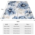 Miniatyrbillede 5 af 5: WSYKC Blåt og gråt blomstermønstret tæppe, ultrablødt flanneltæppe, sengetæppe, dekorative tæpper, håndklædetæppe til sofa [HK] 50x40in 125x100cm