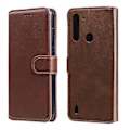 Miniatyrbillede 1 af 4: Kalveskinds tekstur læder cover til Motorola Moto G8 Power Lite[HK] Brown