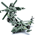 Miniatyrbillede 1 af 5: Drenge Transformer Legetøj Tank Køretøj Transformers Børn Robot Børns Fødselsdag Gave[HK] Green Helicopter