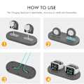 Miniatyrbillede 3 af 5: AHASTYLE PT116 til Apple Watch Dobbelt Position Opladningsstand Smart Watch Oplader Holder Base[HK] Style A Apple Watch SE (2022) Grey