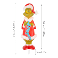 Miniatyrbillede 2 af 3: Julemanden Grinch Kommer Flade LED Lys Grøn Monster Jul Halloween Udendørs Havegård Dekoration[HK] E