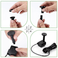 Miniatyrbild 4 av 5: Solcellsdriven fontän DIY solcellsvattenpumpsats, solcellsdriven vattenfontänpump med 4 munstycken, DIY vattenfunktion utomhusfontäner för fågelbad [HK] Black