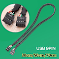 Miniatyrbilde 3 av 5: USB 9-pin til 9-pin hunnkabel USB2.0 Skjermet kabel dobbeltrådet [HK] 70cm