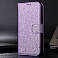 Miniatyrbilde 5 av 5: For HTC Desire 22 Pro 5G Fallsikker Telefon Flip Lommebok Etui Sklisikkert Diamanttekstur PU Lærdeksel Stativ Kortholder med Håndleddsstropp[HK] Purple