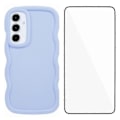 Pikkukuva 1 / 5: WANLONFENG XL -sarja Samsung Galaxy A05s 4G -puhelimelle Aaltoileva reunus TPU-kuori karkaistulla lasikalvolla [HK] Style F Multicolor