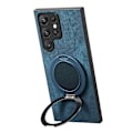 Miniatyrbild 2 av 5: För Samsung Galaxy S24 Ultra Mobilskal med Roterande Stöd Stresslindring Retro Läder Baksida [HK] Blue Multicolor