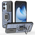 Miniatyrbillede 1 af 5: Til Oppo Reno13 5G (Global) Cover PC TPU Støtteben Telefonbeskytter med Linsebeskyttelse - Grøn[HK] Blue Multicolor