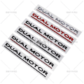 Miniatyrbilde 4 av 5: Bil Styling 3D Dual Motor ABS Selvklebende Emblem Bakluke Merke Klistremerke Karosseridekal for Tesla Model 3 Model S Models Y Model X[HK] Matte Black Red