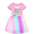 Pikkukuva 1 / 3: Bluey painettu mekko kesä rento loma prinsessa juhla sateenkaari hame mekko lahjat 3-12 vuotta lapsille tytöille[HK] Pink 5-6 Years