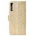 Miniatyrbillede 3 af 5: Præget Mandala Mønster Pung Læder Mobil Etui til Samsung Galaxy A7 (2018) A750[HK]
