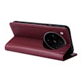 Miniatyrbillede 4 af 5: Til Oppo Find X8 Pro 5G Wallet Case YIKATU YK-001 PU Læder Telefon Cover med Stand - Grøn[HK] Wine Red Multicolor