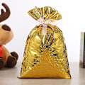 Miniatyrbillede 3 af 3: 10x Juleposer Genanvendelige Store Julegaveposer Snørepose Gavepose[HK] Guld 29*43cm