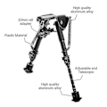 Miniatyrbild 3 av 5: Bipod 6~9 Tum Teleskopiskt Stativställ Passar 20mm Picatinny Rail Hfmqv [hy][HK]
