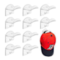 Miniatyrbild 1 av 4: 10-pack självhäftande hattkrokar för väggmontering, ingen borrning, hatthylla [HK] white