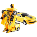 Miniatyrbillede 3 af 3: Deformer Robotbil til børn Bump & Go Action 2 i 1 Robotbil Legetøj med 3D lys og musik Transform bil Legetøj Batteridrevet (gul)[HK]