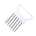 Miniatyrbillede 1 af 5: Rustfrit stålløg holder skæremaskine grøntsagskutter hjem køkken gadget værktøj[HK] White