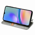 Pikkukuva 3 / 5: Samsung Galaxy A05s 4G Nahkakotelo, kohokuvioitu vinoneliökuvio, lompakkokotelo [HK] Style E Multicolor