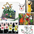 Miniatyrbillede 4 af 5: Glitter Piberensere, 400 Styk Metal Julepynt Chenille Piberensere til Kreativ DIY Håndværk, Kunst, Bryllup, Hjem, Fest, Julepynt