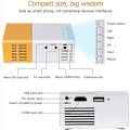 Pikkukuva 5 / 5: Kannettava minikohdevalo LED-mikroprojektor 1080P kotijuhliin, kokouksiin ja elokuvien katseluun Langaton yhteys puhelimiin (Uusin päivitetty versio) [HK] Black and white