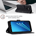 Miniatyrbillede 4 af 5: Læder Etui Til Samsung Galaxy A8+ 2018[HK] Black