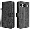 Pikkukuva 1 / 5: OnePlus Nord 4 5G puhelimen jalustakotelo timanttikuvioitu PU-nahkakansi lompakko [HK] Black