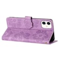 Miniatyrbillede 4 af 5: PU Læder Wallet Telefon Cover med Blomsterprint og Flip Stand til Samsung Galaxy A05s 4G [HK] Purple