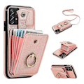 Pikkukuva 1 / 5: Samsung Galaxy A52 4g / A52s 5g / A52 5g Kotelo Korttipidike Pu Nahka Puhelinkuori Jalustalla[HK] Rose Gold
