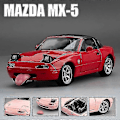Pikkukuva 1 / 5: 1/32 Mazda Mx-5 Pienoisvalettu Mx5 Roadster Leluautomalli Ääni- ja valoefekteillä Avattavat ovet Keräilylahja Lapsille Pojille[HK] Red