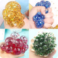 Miniatyrbillede 2 af 5: Klemmebold med net, pakke med 4 bløde mesh-bolde, klemmebold i net, glitter, stressbold fidget-legetøj, anti-stress-legetøj -gt[HK]