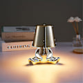Miniatyrbilde 1 av 4: Nattbord Touch Bordlampe, Gull Thinker Lampe Skrivebordslys Ledningsfri Oppladbar Bærbar Dekorativ Nattbordlampe Med USB-Lading[hk] F gold