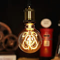 Miniatyrbillede 3 af 5: Klassisk Vintage Edison Pære G95 Hjerte Mønster Blød LED Filament Amber Glas 4W 220/240V E27 Sokkel[HK]