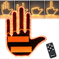Miniatyrbillede 1 af 5: Finger Gesture Lys med Fjernbetjening LED Bil Bagrude Sjovt Skilt Håndlys [HK] Men