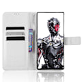 Miniatyrbillede 2 af 5: Til ZTE nubia Red Magic 8 Pro+ 5G / Red Magic 8 Pro 5G Diamanttekstur PU Læder Stand Cover Shell Flip Wallet Telefonetui[HK] White