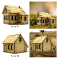 Miniatyrbild 2 av 5: 1/72 Trä Europeiskt Hus För Mikro Landskap Sandbord Arkitektur Modell Stil A[HK] Style A 8cm