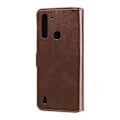 Miniatyrbillede 3 af 4: Kalveskinds tekstur læder cover til Motorola Moto G8 Power Lite[HK] Brown
