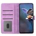 Miniatyrbillede 3 af 5: PU Læder Wallet Telefon Cover med Blomsterprint og Flip Stand til Samsung Galaxy A05s 4G [HK] Purple