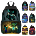 Miniatyrbilde 1 av 4: Minecraft Print Barnryggsekk for Barn, Skolebagg, Boksekk, Reise Ryggsekk for Gutter og Jenter [HK] B