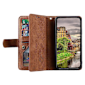 Pikkukuva 2 / 5: Motorola Edge 50 Neo 5G -kotelo PU-nahkainen puhelinkuori vetoketjullisella lompakolla ja 9 korttipaikalla [HK] Style A Multicolor