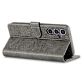Miniatyrbillede 3 af 5: LC.IMEEKE Til Samsung Galaxy S25 Etui Kalvetekstur PU Læder Stand Wallet Telefon Cover -[HK] Grey Multicolor